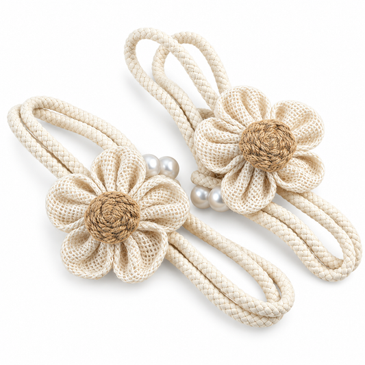 Beige Flower Curtain Tieback