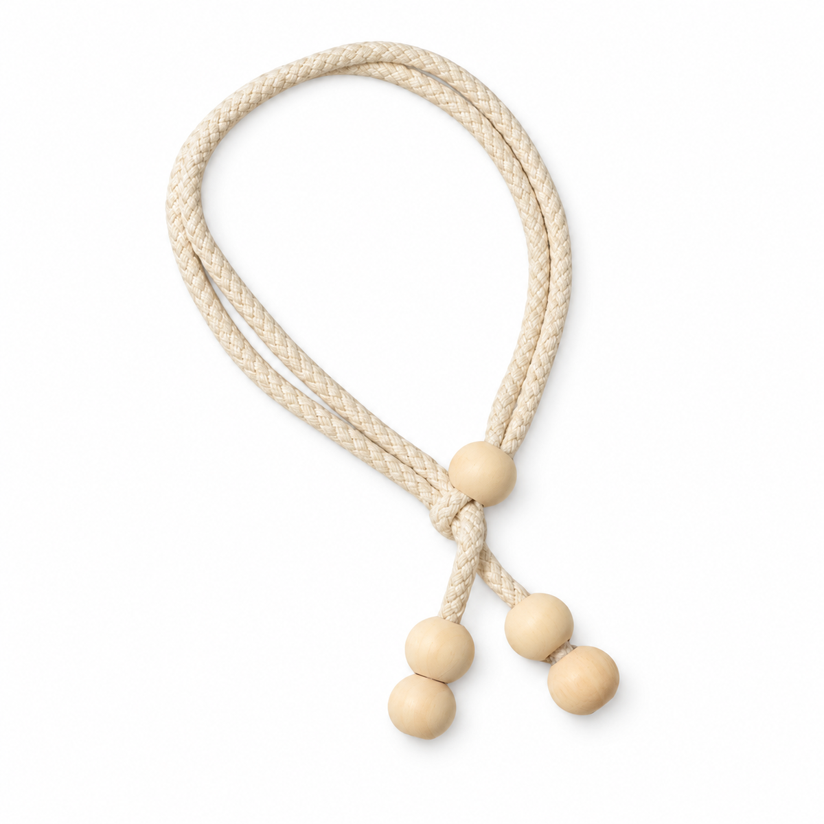 Ivory Adjustable Beaded Curtain Tieback
