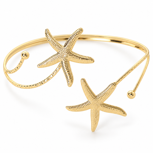 Gold Double Starfish Curtain Tieback