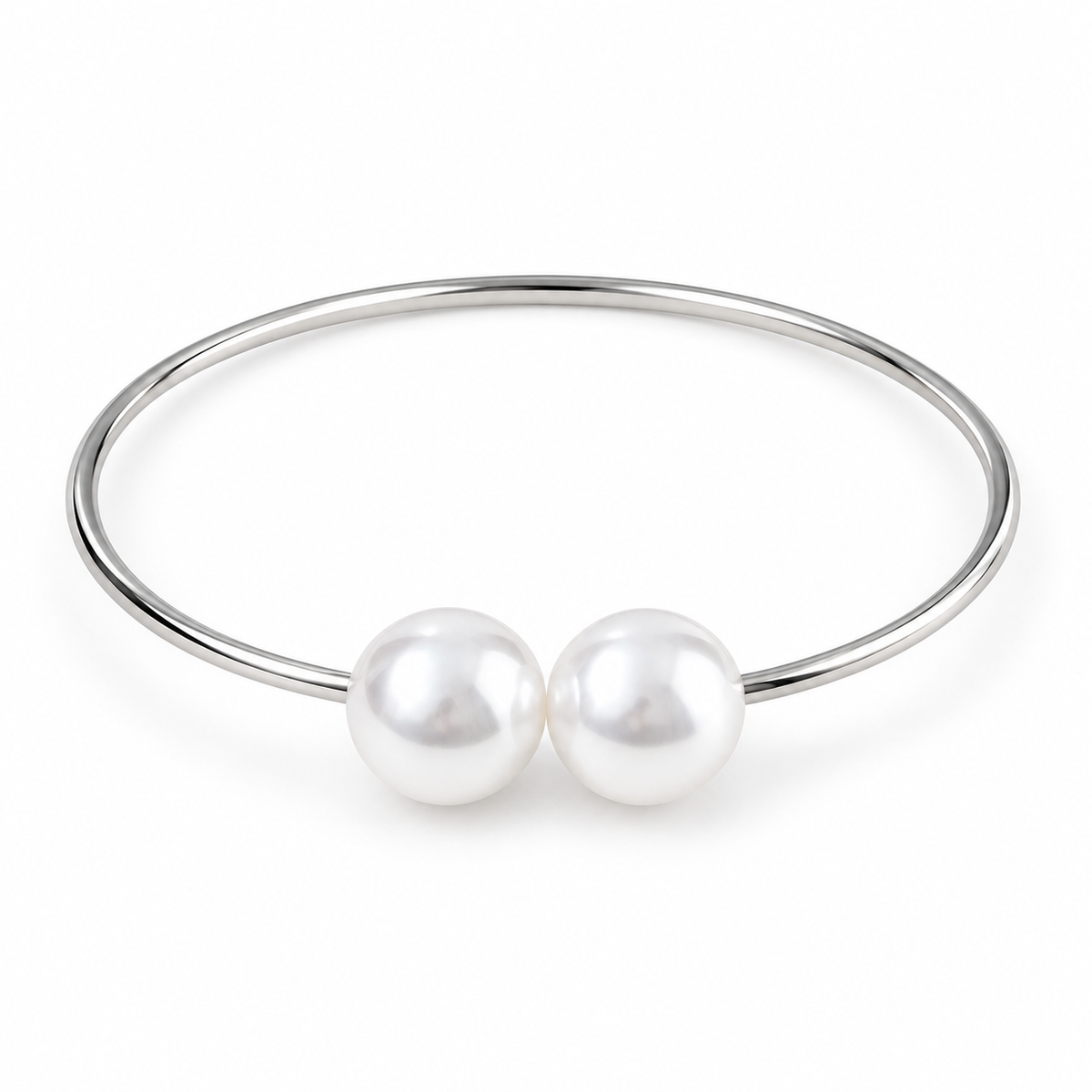 Silver Double Pearl-Look Flexible Curtain Tieback