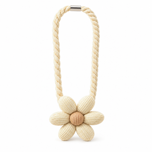 Beige Magnetic Flower Curtain Tieback