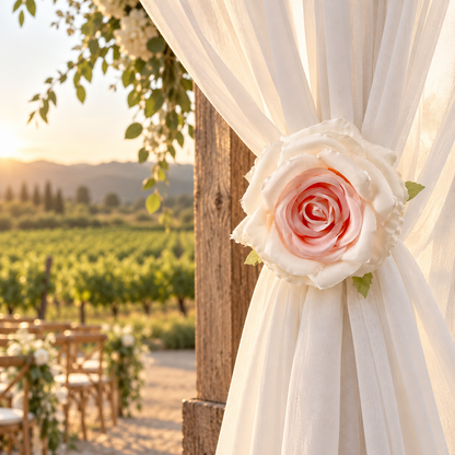 Pink Rose Curtain Clip
