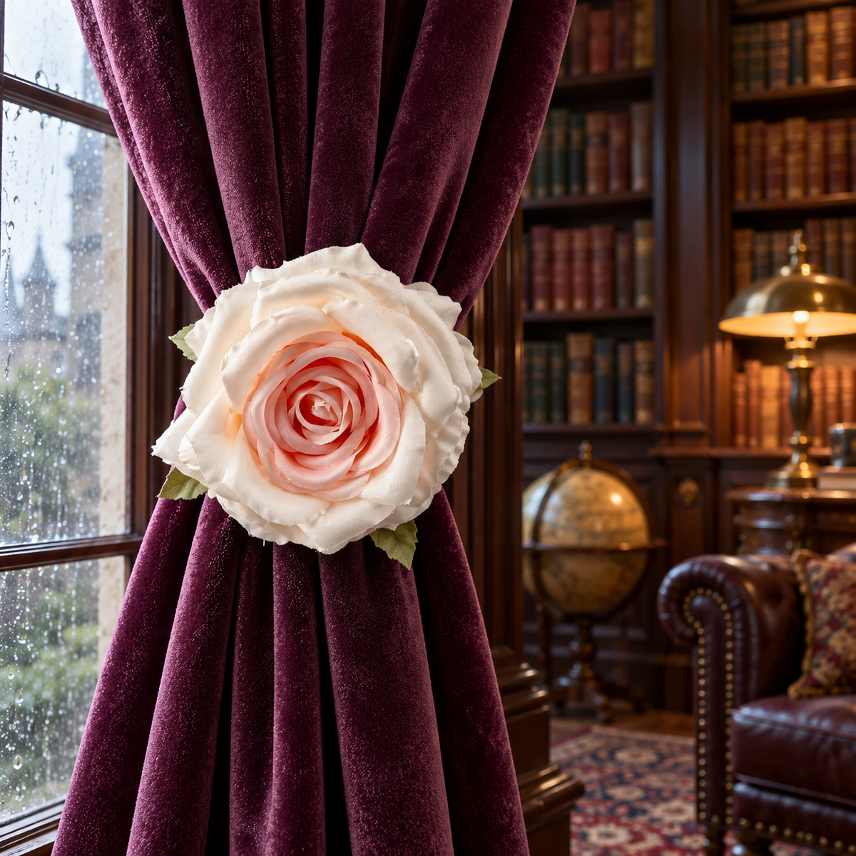 Pink Rose Curtain Clip
