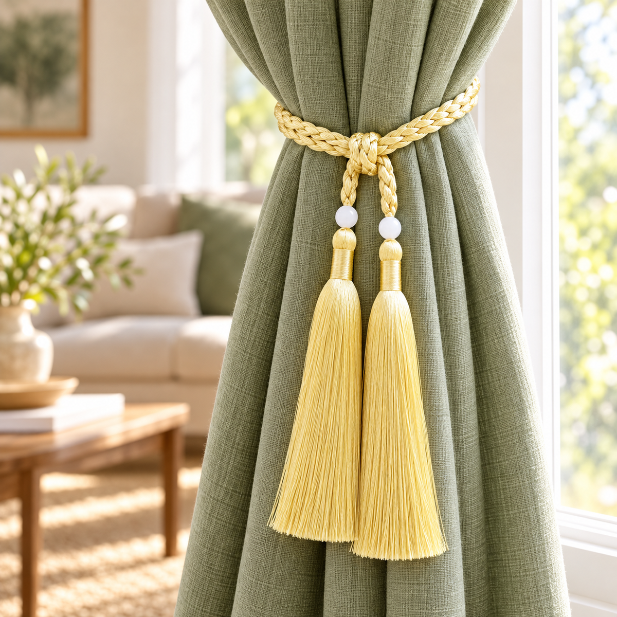 Yellow Decorative Tassel Cord